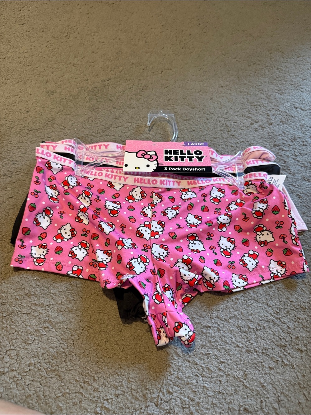Hello Kitty Pink 3-Pack Boyshorts with Character Print